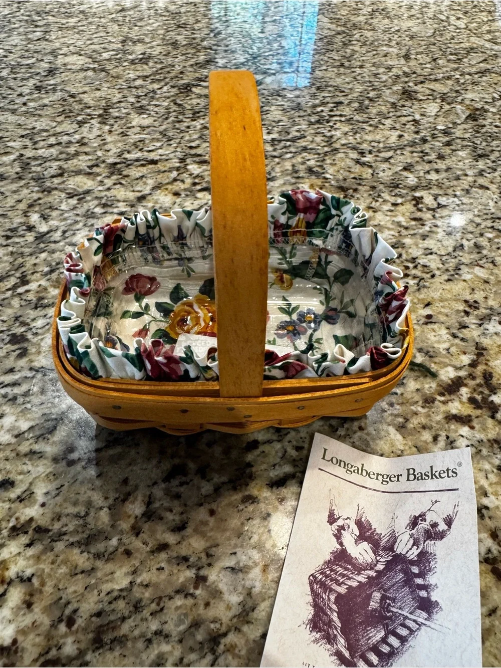 Longaberger Woven Wooden Basket in Warm Honey Brown, like new, never used.